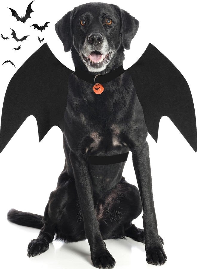 OLANRUN Dog Halloween Costumes for Large Dogs, Dog Bat Wings with Pumpkin Bell Pet Halloween Cosplay Party Dress Up (Large) - Image 1